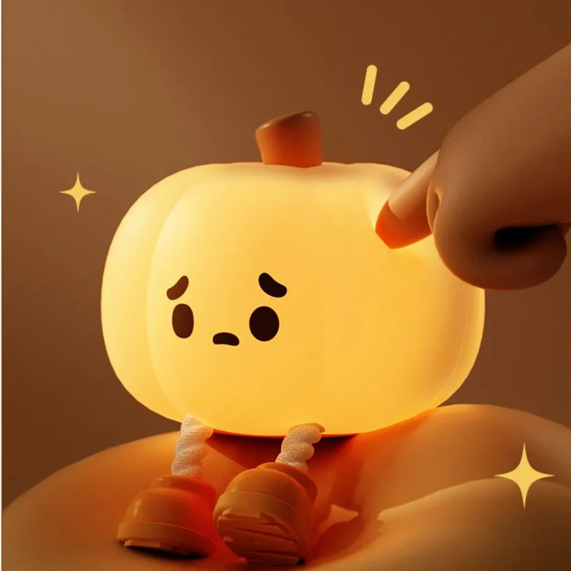 Pumpkin Glow: Adorable Dimmable Silicone Night Light