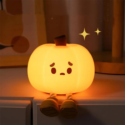 Pumpkin Glow: Adorable Dimmable Silicone Night Light