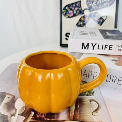 Pumpkin Patch Perks: Artistic Halloween Ceramic Coffee Mug