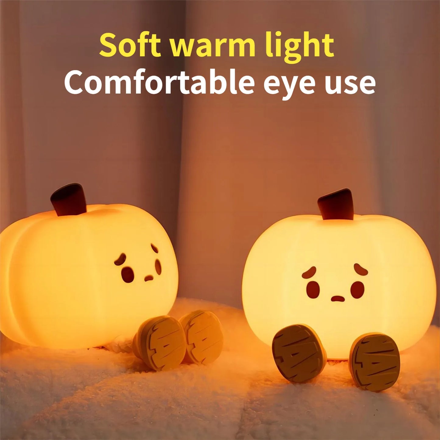 Pumpkin Glow: Adorable Dimmable Silicone Night Light